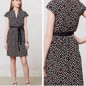 NWT Maeve Odilla Sunglass Ginko Red and Black Belted Midi Shirtdress